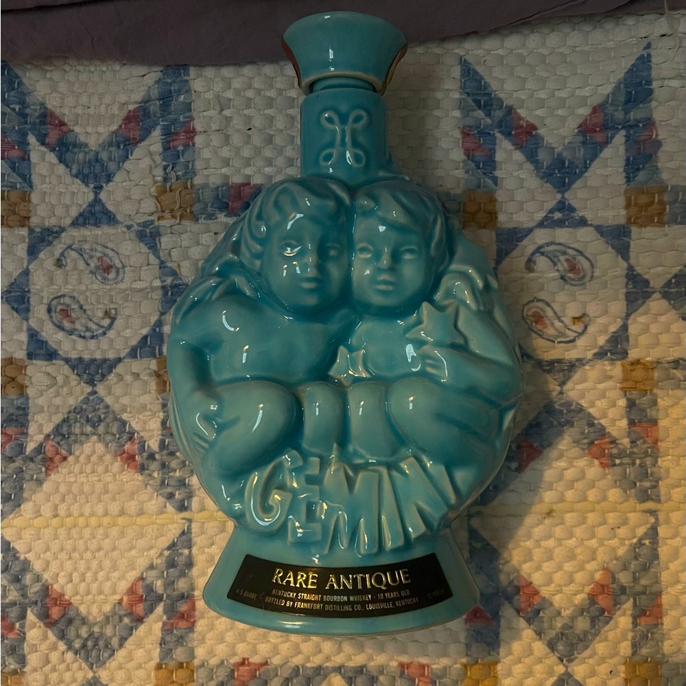 Gemini and Sagittarius rare antique whiskey bottle